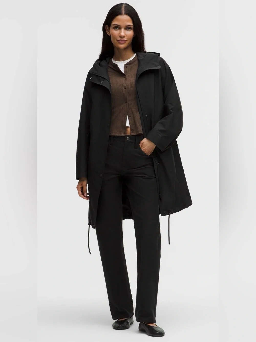 New LULULEMON Oversized Cocoon Raincoat Jacket Rain Coat, Medium, Black